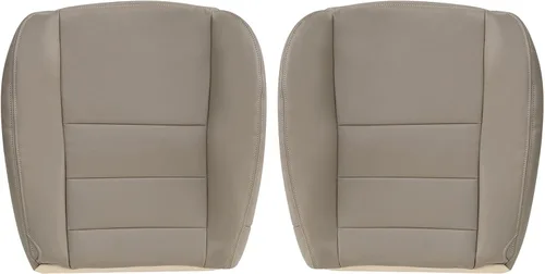 Vista 8 de GXARTS Funda de Asiento de Reemplazo de Cuero para Conductor y Pasajero, Parte Inferior, TAN 4H 8H, Compatible con Ford F250 F350 F450 F550 Super