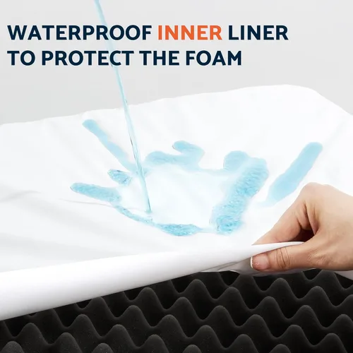 Vista 4 de Cama para perros y gatos pequeños y medianos, forro impermeable para uso en interiores y exteriores, funda extraíble lavable con cremallera de hasta