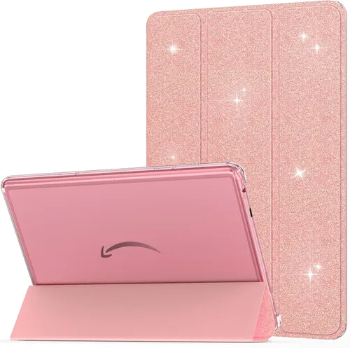 Vista 18 de MoKo - Funda para tableta Amazon Kindle Fire HD 10 (13ª generación, versión 2023) de 10.1 pulgadas, funda de piel sintética con soporte triple