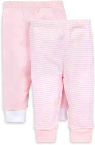 Vista 9 de Burt's Bees Baby Organic Cotton Knit Pants, Baby Sweatpants, Infant Bottoms Gris Sólido/Rayas 2-pk