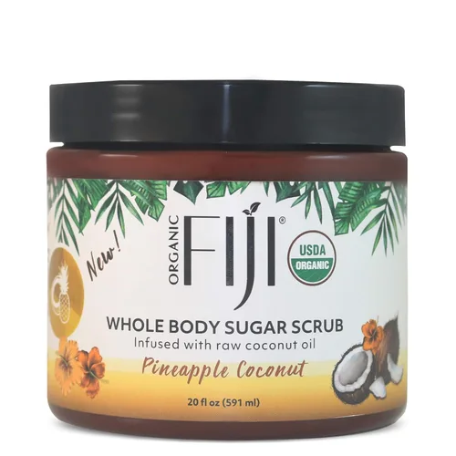 Vista 12 de Organic Fiji Exfoliante para todo el cuerpo - Infundido con aceite de coco, exfoliante de azúcar para una piel suave y suave, exfolia y restaura