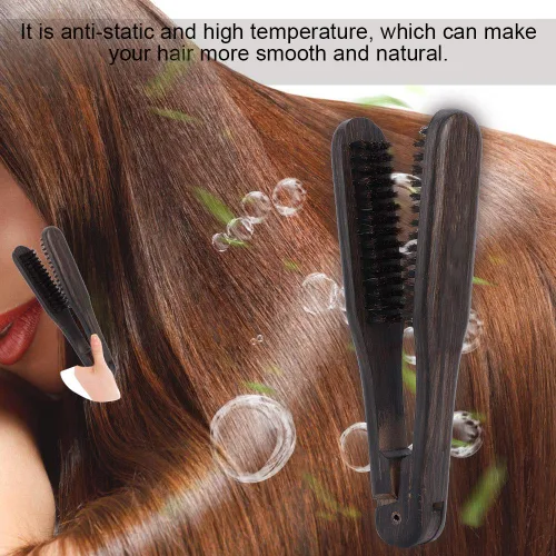 Vista 5 de Peine profesional de peluquería, cepillo de abrazadera para alisar el cabello, herramienta de peinado del cabello, herramienta de alisado de pelo