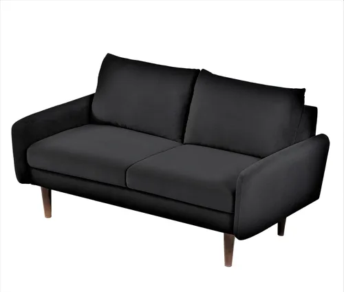 Vista 3 de Container Furniture Direct Kent Sofá biplaza de terciopelo para salas de estar modernas y espacios compactos, cómodo sofá de 2 plazas, muebles