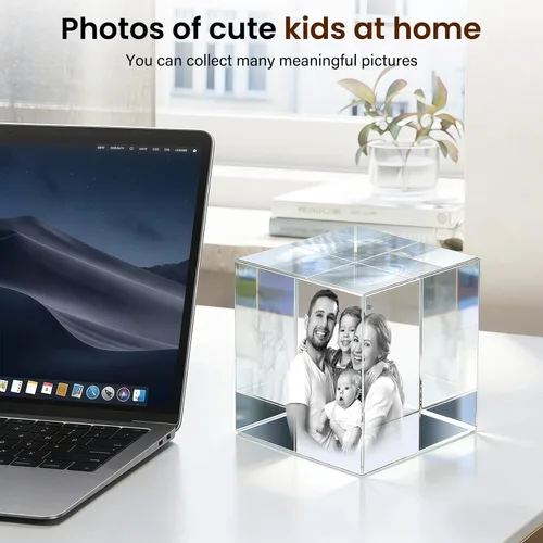 Vista 3 de Regalo de foto de cristal 3D personalizada – Imagen personalizada en cristal para boda, aniversario, memorial (mascota o ser querido), Navidad