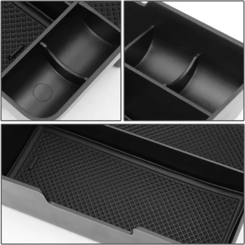 Vista 3 de Auto Dynasty Bandeja organizadora de consola central frontal, caja de almacenamiento compatible con Tesla Model 3 2017 2018 2019