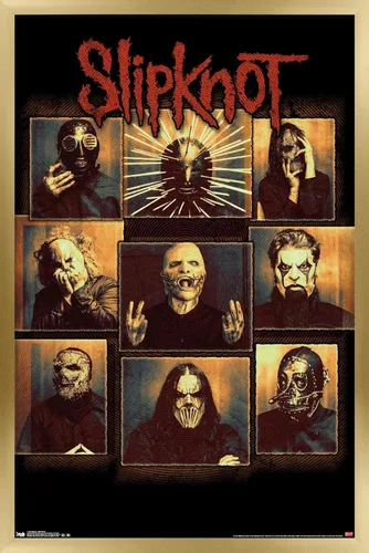 Vista 16 de Slipknot - Póster de pared a prueba de balas, 22.4 pulgadas de largo x 14.7 pulgadas, versión enmarcada en madera de granero