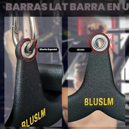 Vista 7 de BLUSLM LAT - Barra desplegable para máquina de cable, accesorios LAT para barra en T, accesorio de cable de barra en V para gimnasio, mango