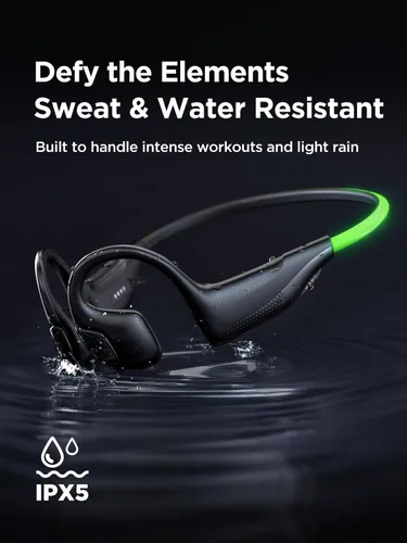 Vista 3 de HAKII Light 2 Auriculares abiertos de oído abierto, IPX5 Auriculares para correr con cuerda de baliza ultra brillante de 180°, BT 6.0, tiempo
