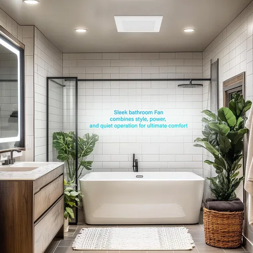 Vista 5 de 80CFM - Extractor de ventilación de baño con rejilla: ventilador de ducha de montaje en techo de 20W, 120V, blanco, clasificado para zonas húmedas