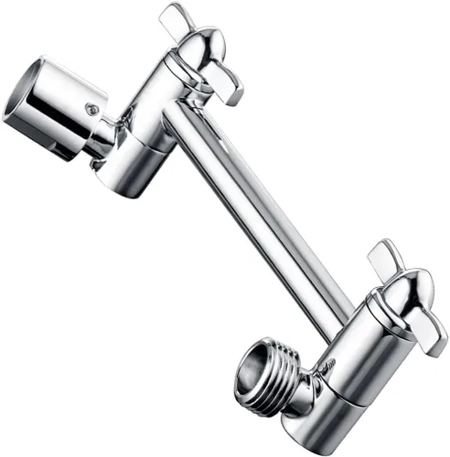 Vista 15 de BRIGHT SHOWERS Brazo extensor de ducha de latón para cabezal de ducha de lluvia y de mano, brazo de extensión de cabezal de ducha universal de 5