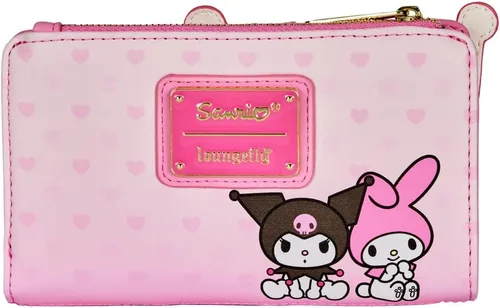 Vista 3 de Loungefly Sanrio My Melody and Kuromi Billetera, Bifold, Rosa, Rosado
