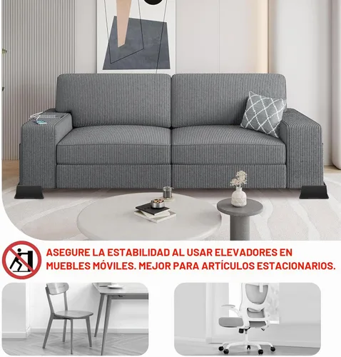 Vista 4 de ANNKUT Elevadores de cama de 2 pulgadas, resistentes, elevadores de sofá de gran tamaño, elevadores de muebles extra anchos para sofá, mesa