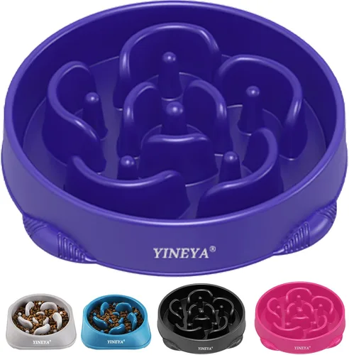 Vista 9 de YINEYA 2 cuencos de alimentación lenta antiasfixia para perros de tamaño pequeño, cuenco de alimentación lenta para gatos, suministros