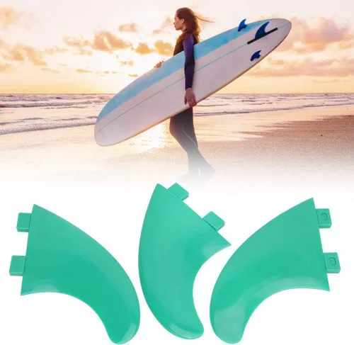 Vista 2 de Aletas de tabla de surf con parte superior suave, aletas de surf para tabla de surf, empujador de cola izquierdo, medio derecho, accesorio de surf