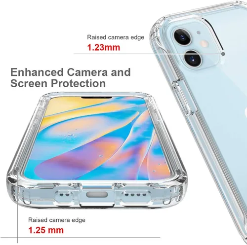 Vista 4 de AKABEILA Funda transparente para iPhone 13 y 14, funda de protección de cuerpo completo de 360°, protector de pantalla integrado sensible al tacto