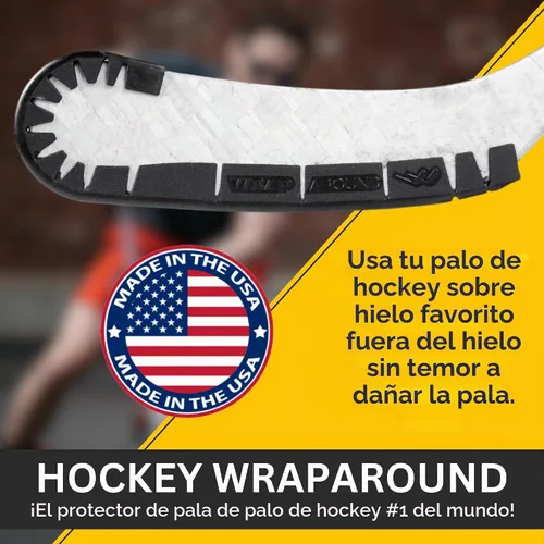 Vista 3 de Wraparound Hockey Stick Blade Protector for Off Ice Training, Street Hockey Negro