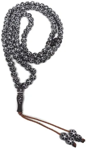 Vista 3 de Musulmán Tasbih 99 Cuentas AMN-241 Islam Oración Rosario de adoración islámica Oración Misbaha Ceremonia religiosa Eid Ramadán Regalo (negro)