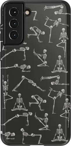 Vista 105 de Casely Funda para Galaxy S9 Postura de cadáver Yoga de esqueleto Diseño protector delgado esencial de doble capa