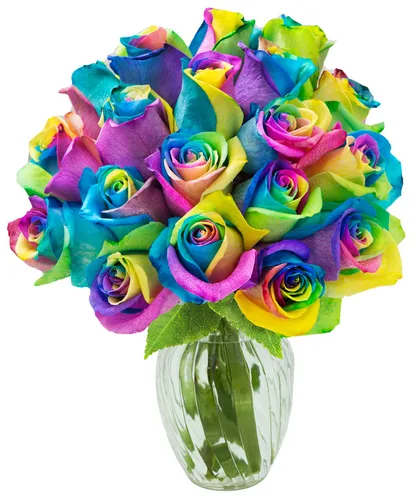 Vista 68 de KaBloom - Rosas arcoíris (media docena)- Flores frescas para cumpleaños, San Valentín y Día de la Madre