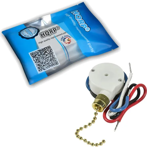 Vista 2 de HQRP Westinghouse - Interruptor de 3 velocidades de 4 cables compatible con Hunter, Hampton Bay, Harbor Breeze, interruptor de cadena de tracción