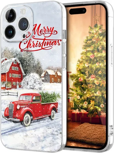 Vista 35 de Newseego Funda de Navidad para iPhone 13, Serie Linda a Prueba de Golpes Anti-Amarillo PC Duro + Parachoques TPU Cubierta Protectora para Mujeres