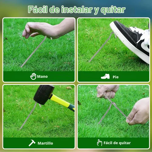 Vista 6 de Estacas de metal resistentes de 9 pulgadas, 8 estacas de lona