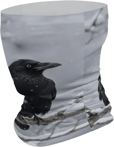 Vista 2 de Neck Gaiter Upf 50 Sun Protection Black Crow Face Mask Cover Moisture Wicking & Quick Dry Neckerchief Seamless Headwear Ski Gaiter Breathable Sports