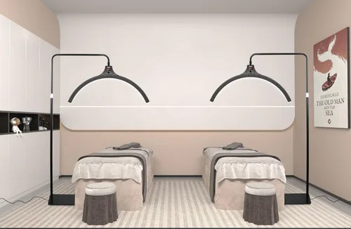 Vista 7 de Lámpara LED de piso para esteticistas, tatuajes, PMU, maquillaje, lámpara de luna facialista - Iluminación para belleza, cuidado de la piel