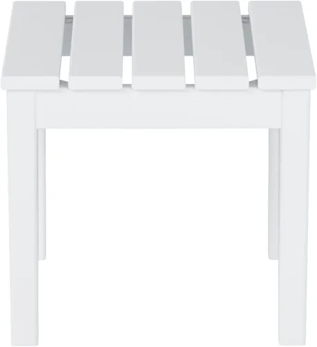 Vista 4 de WestinTrends Ashore - Mesa auxiliar Adirondack moderna para patio al aire libre, color blanco