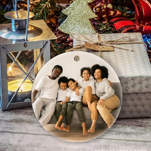 Vista 3 de Adornos de Navidad personalizados, adorno de matrimonio para la primera Navidad 2024, adorno de foto personalizado para mamá, adorno de primera