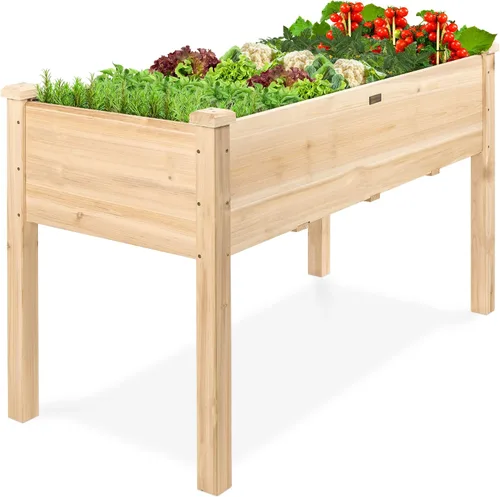 Vista 22 de Best Choice Products Cama de jardín elevada de 48 x 24 x 30 pulgadas con profundidad extra profunda de 16 pulgadas, soporte para maceta de madera