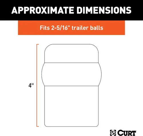 Vista 2 de Curt 21810 remolque balón de carcasa para 2 – 5/16" Hitch Balón de hule negro