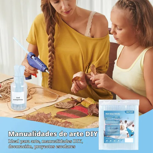 Vista 7 de MATUFF Barras de pegamento caliente tamaño completo, 0.43 pulgadas de diámetro x 8 pulgadas de largo, 52 unidades de EVA transparente de pegamento