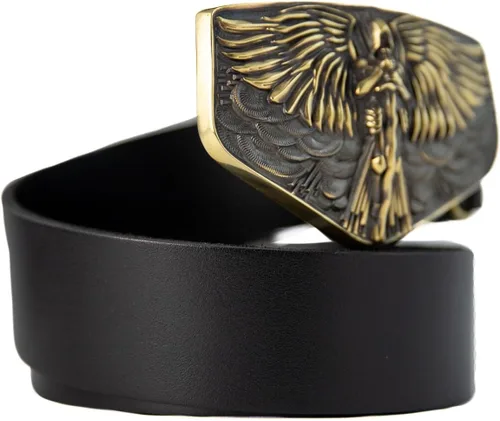 Vista 5 de Leather belt with larger size Archangel Michael belt buckle, Warrior and God's people protector Handmade San Miguel accessory
