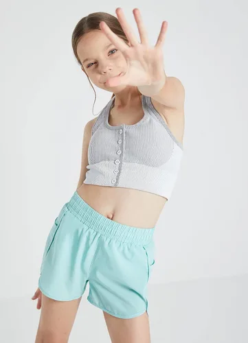 Vista 5 de BALEAF Pantalones cortos deportivos de baloncesto y fútbol para niñas, con forro para tenis, correr, entrenamiento, con bolsillos