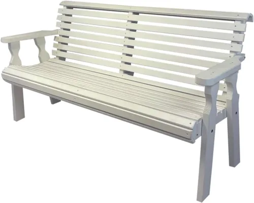 Vista 4 de Amish Casual Banco resistente para exteriores enrollable (5 pies, color roble manchado)