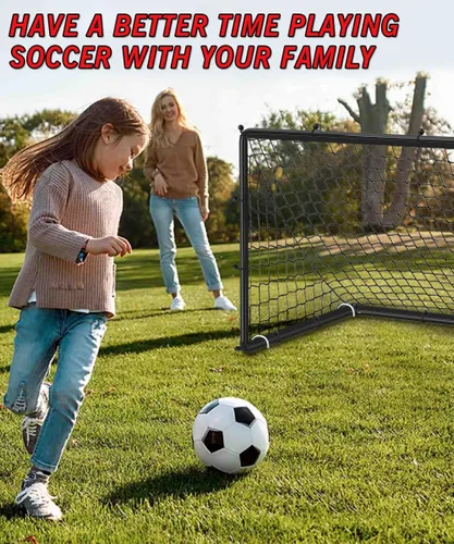 Vista 6 de Queension Porterías de fútbol para niños para el patio trasero, portería emergente de fútbol de 3.5x3 pies para niños de 3-5 años, 8-12