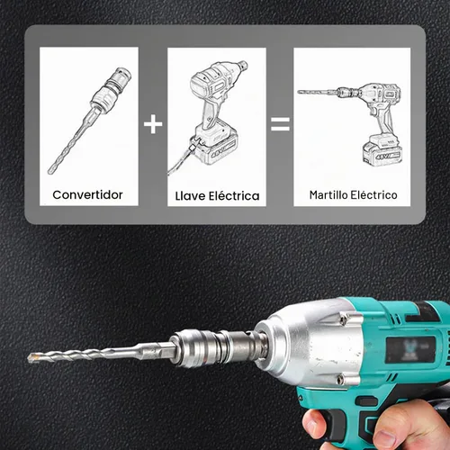 Vista 3 de Adaptador de martillo eléctrico, adaptador de taladro de martillo para taladro eléctrico de impacto a convertidor de adaptador para piedra