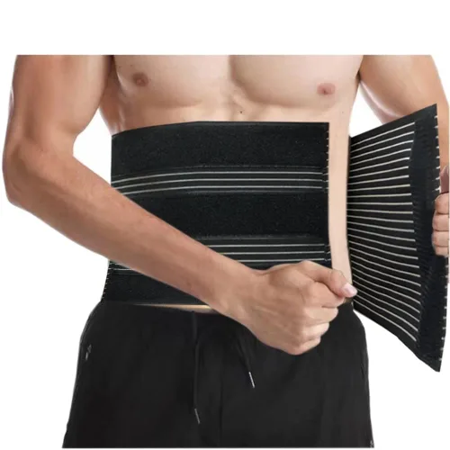 Vista 5 de Soporte de espalda baja para hombres y mujeres, alivio del dolor lumbar, cinturón reductor de cintura, faja de obesidad para liposucción, soporte