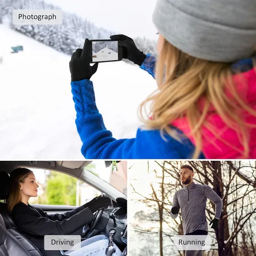 Vista 7 de Guantes de ciclismo cálidos de invierno para hombre, pantalla táctil térmica, ligeros, para clima frío, guantes para mujer, antideslizantes