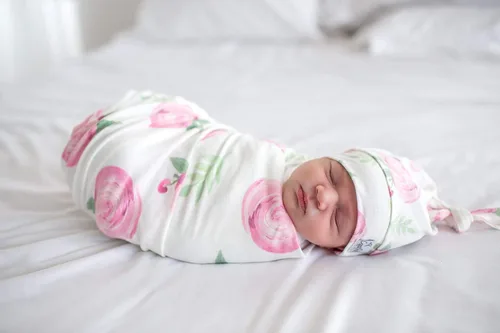 Vista 2 de Copper Pearl Baby Beanie Hat Top Knot