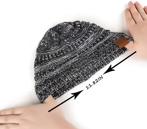Vista 3 de Gorros de punto cálidos de invierno para niños y niñas, gorros suaves para bebés y niñas