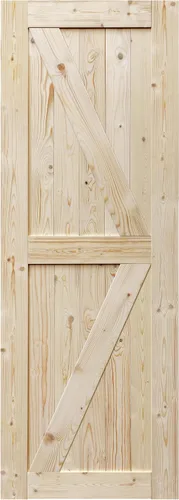 Vista 8 de S&Z TOPHAND® Puerta de granero de 24 x 84 pulgadas, puerta de granero con refuerzo británico sin acabar de 20-60 pulgadas/estilo moderno/madera