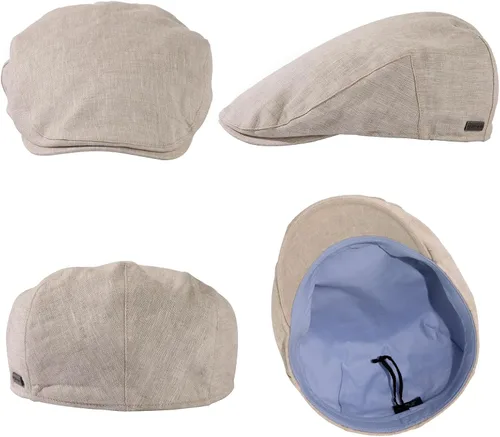 Vista 3 de TOP-EX XL/XXL - Gorra plana de lino 100% con forro de algodón para hombre
