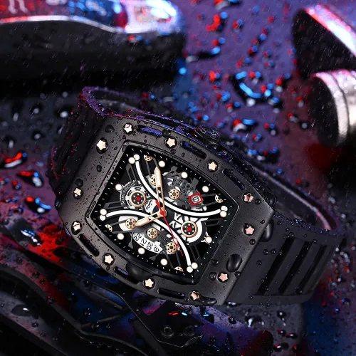 Vista 3 de MF MINI FOCUS Watch Wristwatch Fashion Hollow Big Dial Luminous Waterproof Sport Analog Quartz Business Mens Watches Silicon Strap Dress Watch