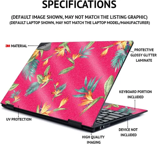 Vista 3 de MightySkins - Skin brillante con purpurina para HP Pavilion x360 de 15 pulgadas (2020), color azul claro, protector y duradero, acabado brillante