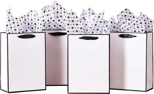 Vista 13 de SHIPKEY Paquete de 10 bolsas de regalo verde aguamarina con papel de seda bolsa de regalo de dama de honor de 8 x 4 x 11 pulgadas, bolsa de papel
