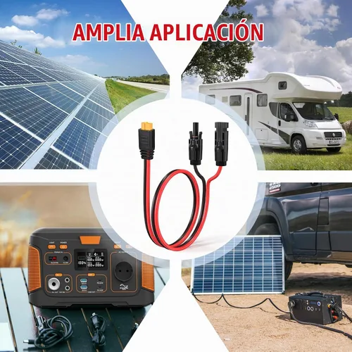 Vista 7 de ELFCULB Cable de carga solar de 10AWG a XT60, cable de extensión de panel solar para estación de energía portátil, River 600, generador solar