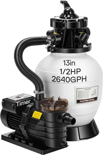 Vista 10 de VIVOHOME Bomba de filtro de arena mejorada de 2087 GPH con temporizador, se adapta a piscinas enterradas/sobre el suelo de hasta 10,000 galones