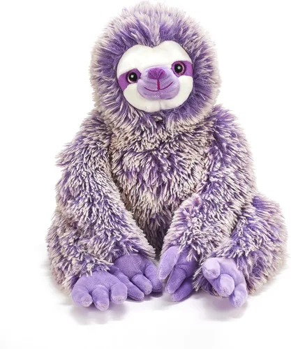 Vista 2 de The Petting Zoo Peluche de perezoso morado, regalos para niños, juguete de peluche de perezoso Pazzion morado, 20 pulgadas